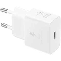 Samsung Brzi USB-C Punjač 25W bijele boje - Brzo punjenje, USB-C priključak, 25W izlazna snaga, kompaktan dizajn - thumbnail 1