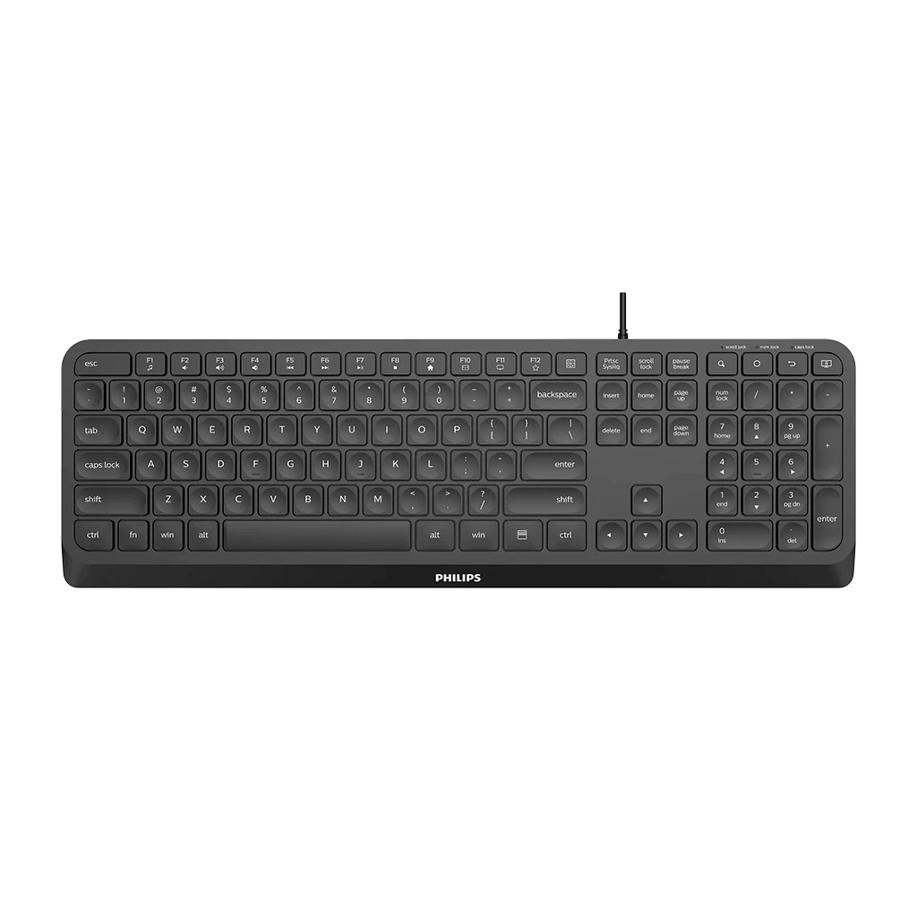 PHILIPS SPK6207B/00 - Wired keyboard USB 2.0 Multimedia shortcuts compact design ENG - image 1