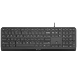 PHILIPS SPK6207B/00 - Wired keyboard USB 2.0 Multimedia shortcuts compact design ENG - thumbnail 1
