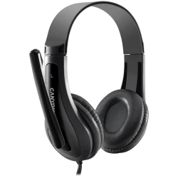 CANYON HSC-1 basic PC headset with microphone combined 3.5mm plug leather pads Flat cable length - thumbnail 3