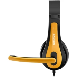 CANYON HSC-1 basic PC headset with microphone combined 3.5mm plug leather pads Flat cable length - thumbnail 4