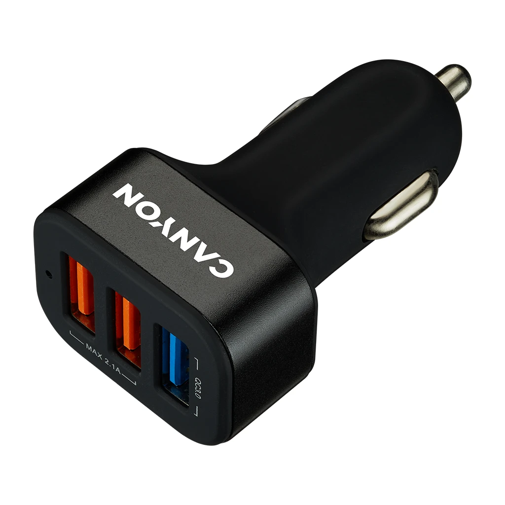 CANYON car charger C-07 QC 3.0 2.4A/3USB-A Black - image 1