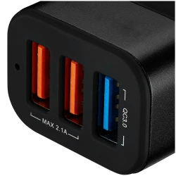 CANYON car charger C-07 QC 3.0 2.4A/3USB-A Black - thumbnail 4