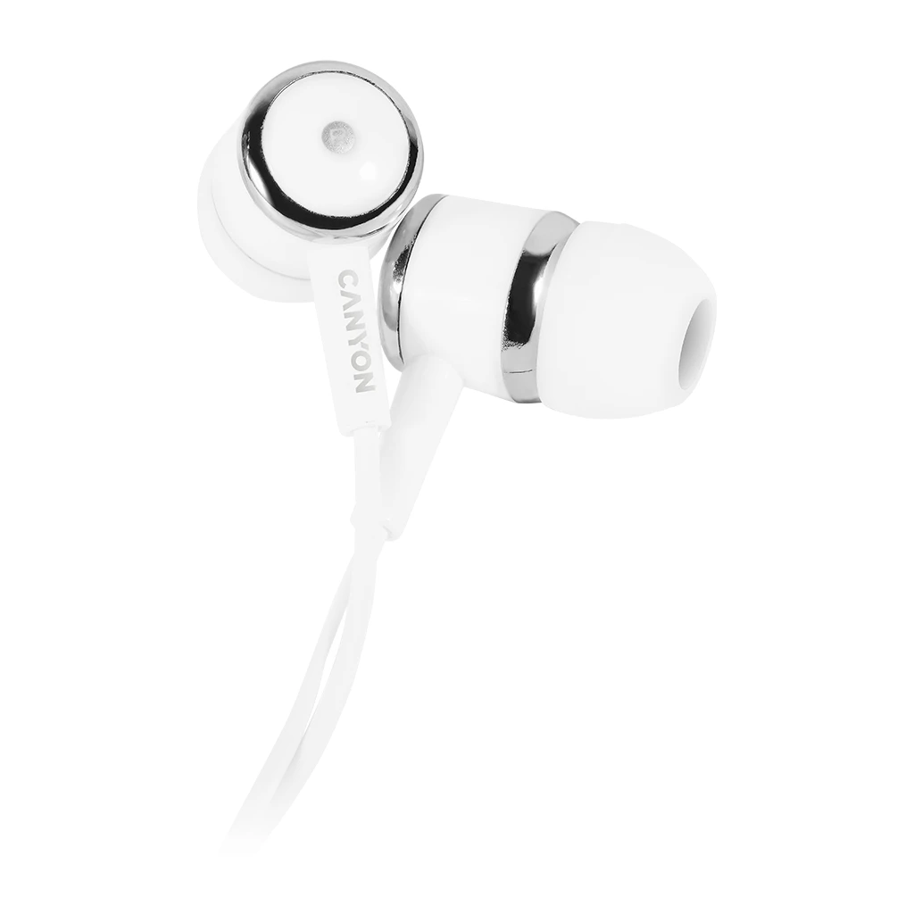 CANYON EPM- 01 Stereo earphones with microphone White cable length 1.2m 23*9*10.5mm0.013kg - image 1