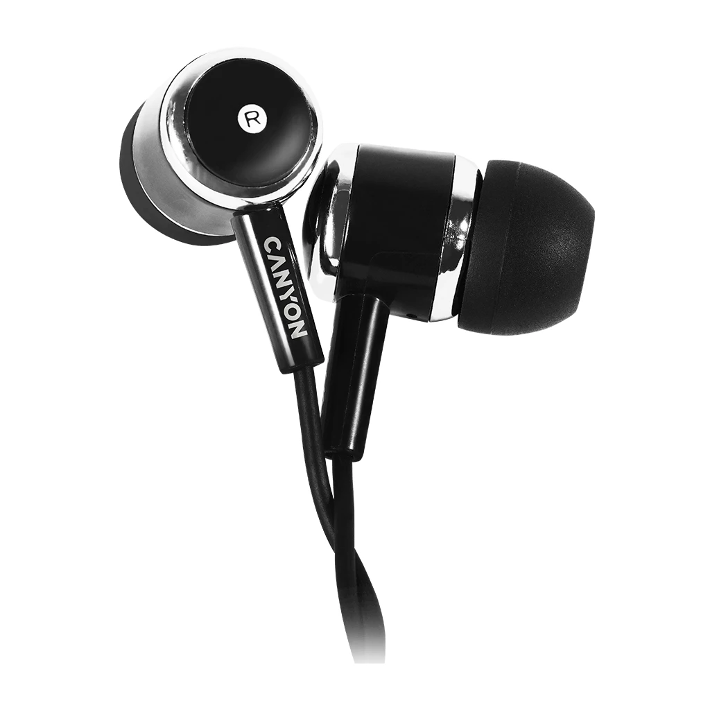 CANYON EPM- 01 Stereo earphones with microphone Black cable length 1.2m 23*9*10.5mm0.013kg - image 1