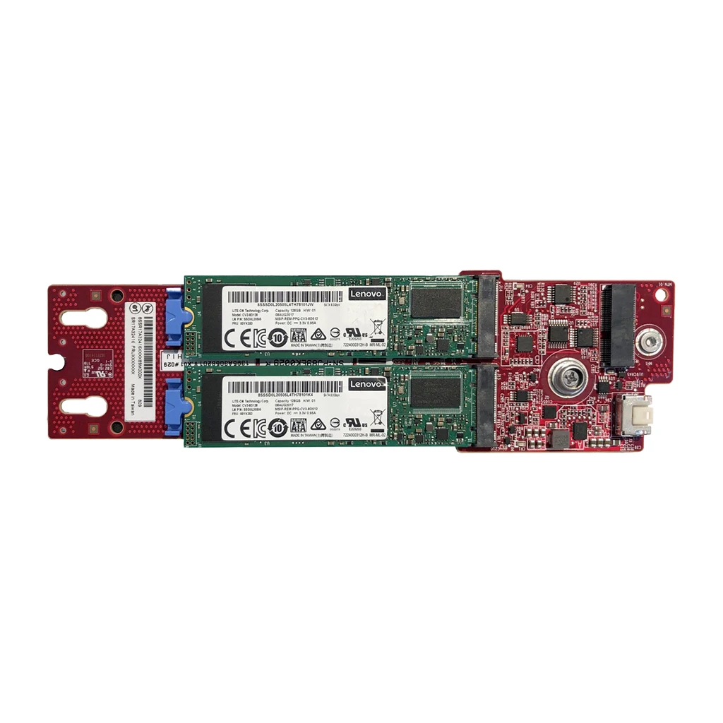 Lenovo ThinkSystem M.2 SATA 2-Bay RAID Enablement Kit supports 2 SATA drives with RAID; ThinkSystem - image 1