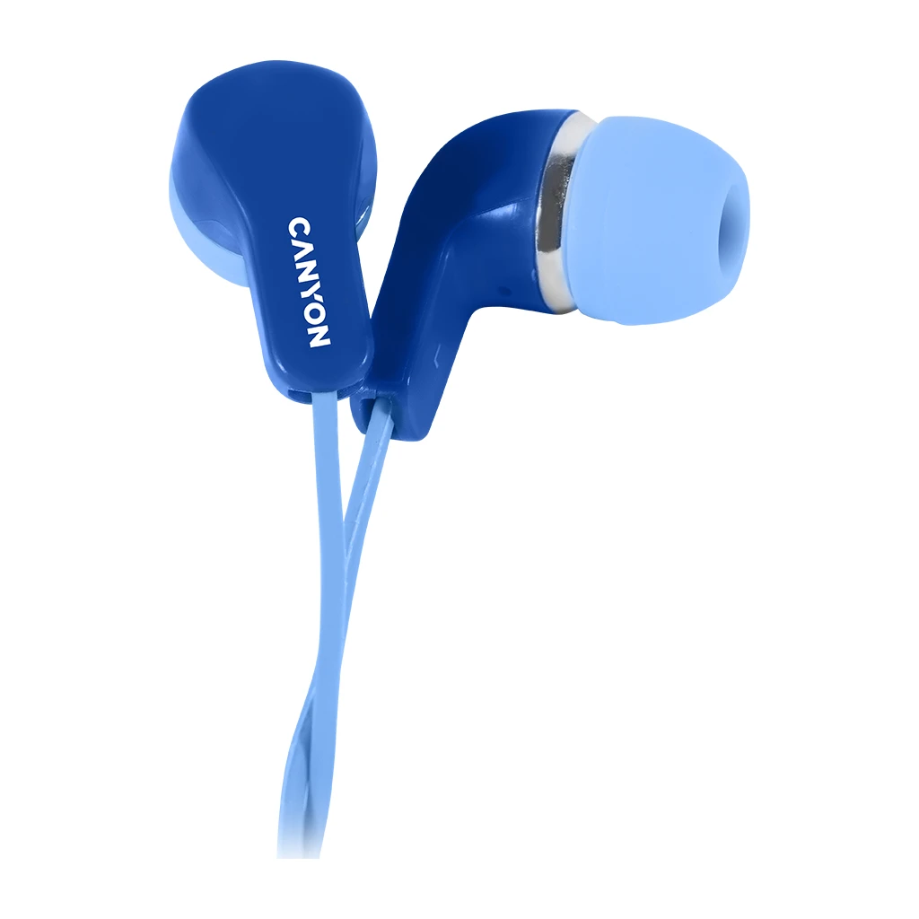 CANYON EPM-02 Stereo Earphones with inline microphone Blue cable length 1.2m 20*15*10mm 0.013kg - image 1