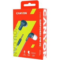 CANYON EPM-02 Stereo Earphones with inline microphone Blue cable length 1.2m 20*15*10mm 0.013kg - thumbnail 3