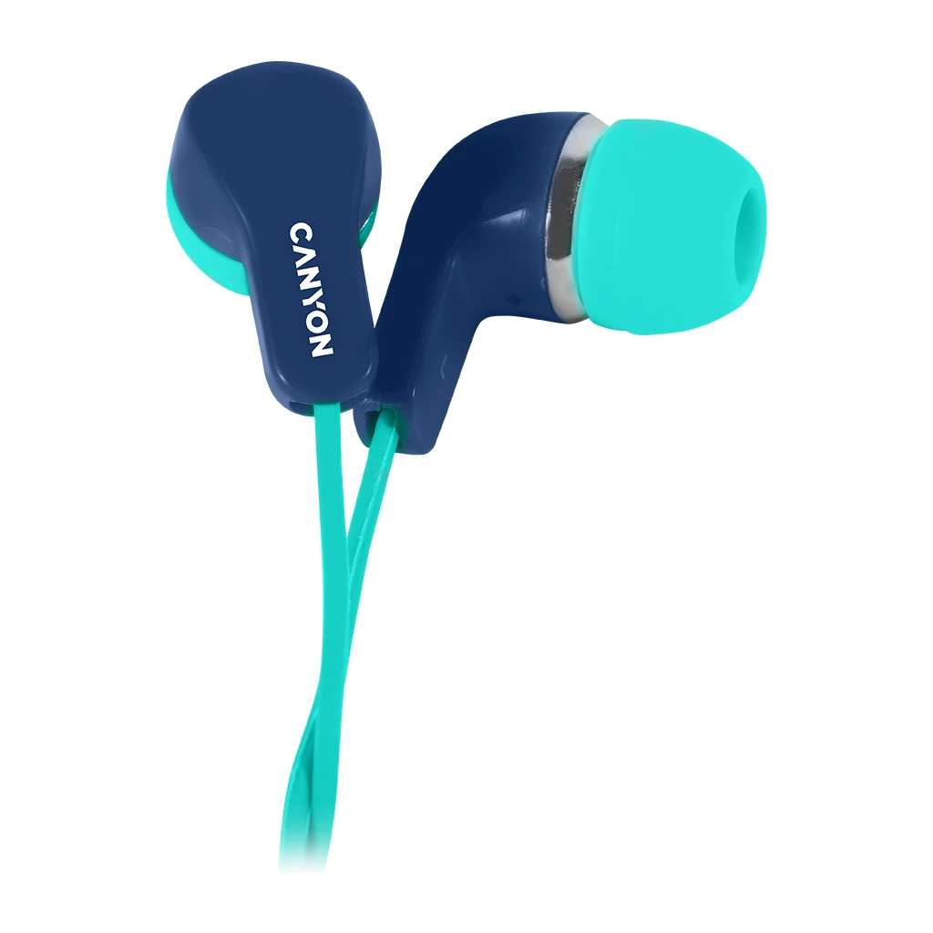 CANYON EPM-02 Stereo Earphones with inline microphone Green+Blue cable length 1.2m 20*15*10mm 0.013kg - image 1