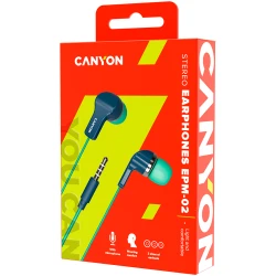 CANYON EPM-02 Stereo Earphones with inline microphone Green+Blue cable length 1.2m 20*15*10mm 0.013kg - thumbnail 3