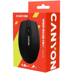 CANYON CM-1 wired optical Mouse with 3 buttons DPI 1000 Black cable length 1.8m 100*51*29mm - thumbnail 3