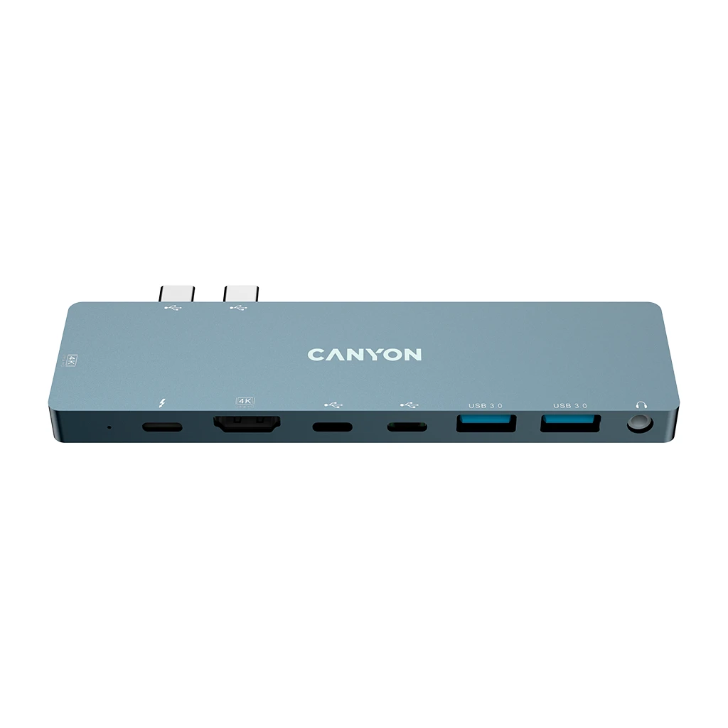 CANYON DS-8 Multiport Docking Station with 8 port 1*Type C PD100W+2*Type C data+2*HDMI+2*USB3.0+1*Audio. Input 100-240V - image 1