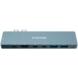 CANYON DS-8 Multiport Docking Station with 8 port 1*Type C PD100W+2*Type C data+2*HDMI+2*USB3.0+1*Audio. Input 100-240V - thumbnail 1