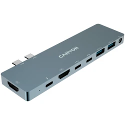 CANYON DS-8 Multiport Docking Station with 8 port 1*Type C PD100W+2*Type C data+2*HDMI+2*USB3.0+1*Audio. Input 100-240V - thumbnail 3
