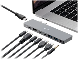 CANYON DS-8 Multiport Docking Station with 8 port 1*Type C PD100W+2*Type C data+2*HDMI+2*USB3.0+1*Audio. Input 100-240V - thumbnail 4