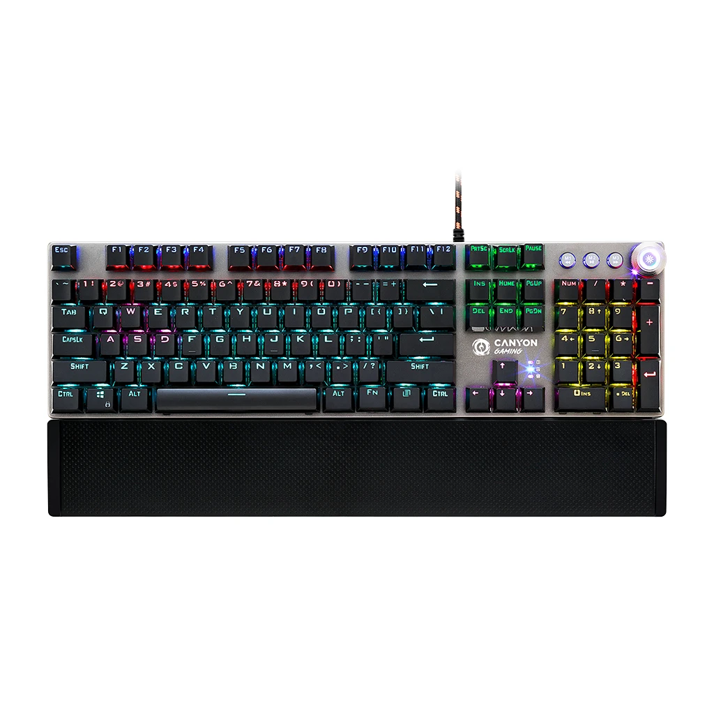 CANYON Nightfall GK-7 Wired Gaming KeyboardBlack 104 mechanical switches60 million times key life 22 types - image 1