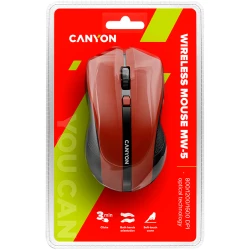 CANYON MW-5 2.4GHz wireless Optical Mouse with 4 buttons DPI 800/1200/1600 Red 122*69*40mm 0.067kg - thumbnail 5