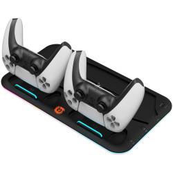 CANYON CS-5 PS5 Charger stand with RGB light 315*185*28mm with 23CM+0.5cm cable 475±10g Black - thumbnail 3