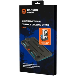CANYON CS-5 PS5 Charger stand with RGB light 315*185*28mm with 23CM+0.5cm cable 475±10g Black - thumbnail 4