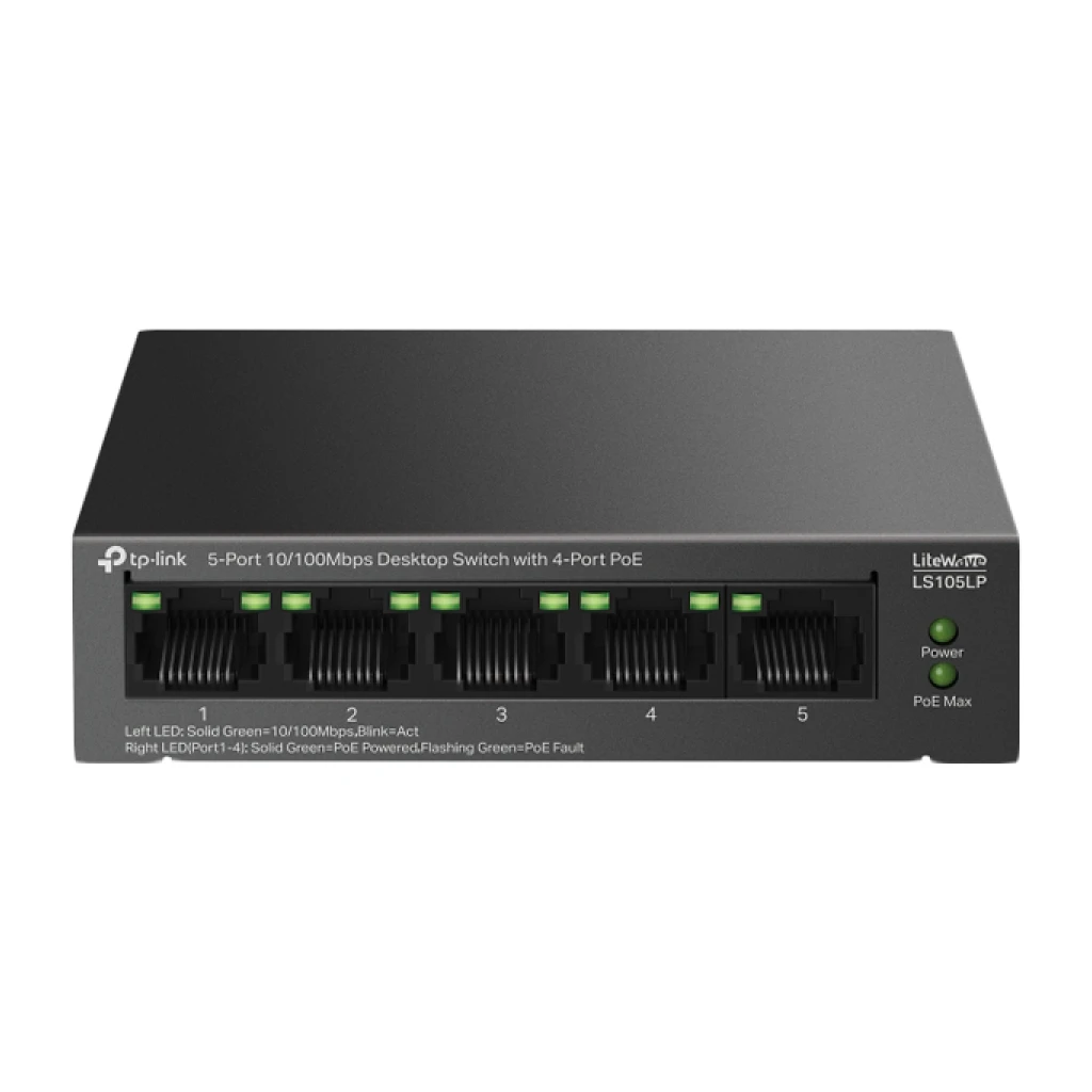 TP-Link LS105LP 5-Portni 10/100 Mbps Desktop Switch sa 4 PoE Porta - image 1