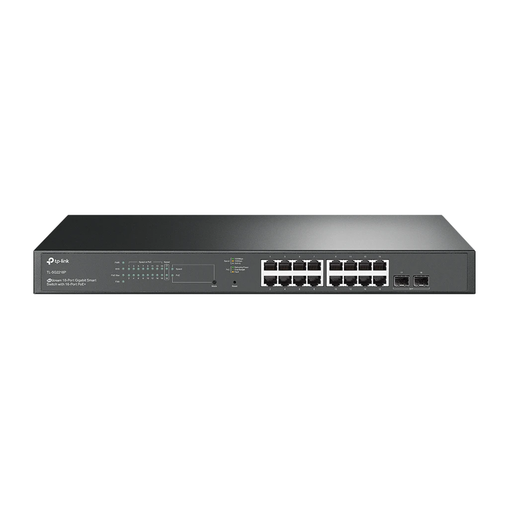 TP-Link SG2218P Omada 18-Port Gigabit Smart Switch, 16-Port PoE+, VLAN, QoS - image 1
