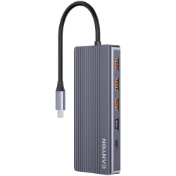 CANYON hub DS-16 13in1 4k USB-C Grey - thumbnail 1