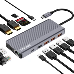 CANYON hub DS-16 13in1 4k USB-C Grey - thumbnail 6