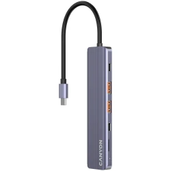 CANYON hub DS-17 6in1 4k USB-C Grey - thumbnail 1