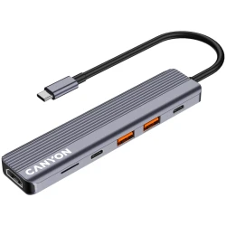 CANYON hub DS-17 6in1 4k USB-C Grey - thumbnail 3