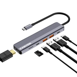 CANYON hub DS-17 6in1 4k USB-C Grey - thumbnail 6