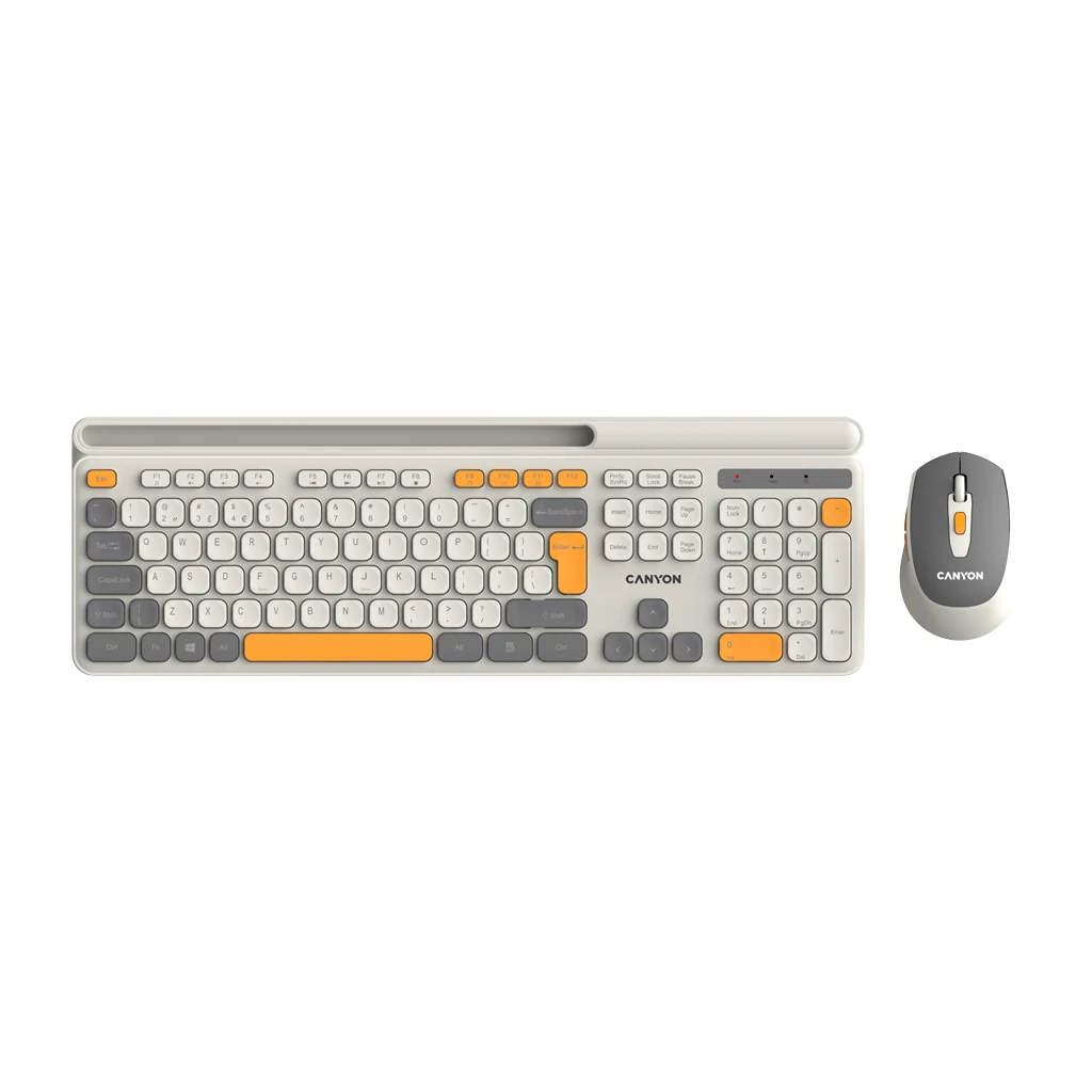 CANYON HSET-W5 EN/AD Keyboard+Mouse AAA+AA Wireless Beige - image 1