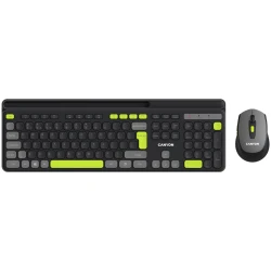 CANYON HSET-W5 EN/AD Keyboard+Mouse AAA+AA Wireless Black - thumbnail 1