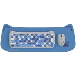 CANYON HSET-W6 EN/AD Keyboard+Mouse Kitty Edition AAA+АА Wireless Blue - thumbnail 1