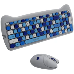 CANYON HSET-W6 EN/AD Keyboard+Mouse Kitty Edition AAA+АА Wireless Blue - thumbnail 4