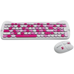 CANYON HSET-W6 EN/AD Keyboard+Mouse Kitty Edition AAA+АА Wireless Pink - thumbnail 3