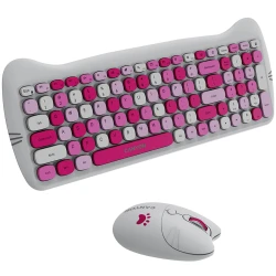 CANYON HSET-W6 EN/AD Keyboard+Mouse Kitty Edition AAA+АА Wireless Pink - thumbnail 4