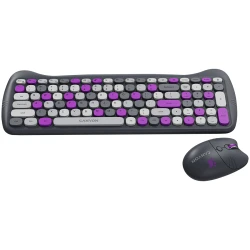 CANYON HSET-W6 EN/AD Keyboard+Mouse Kitty Edition AAA+АА Wireless Violet - thumbnail 2
