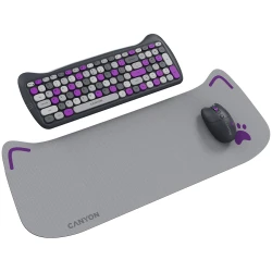 CANYON HSET-W6 EN/AD Keyboard+Mouse Kitty Edition AAA+АА Wireless Violet - thumbnail 5