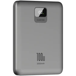 CANYON power bank PB-2008 LED FLAT 20000 mAh PD100W QC3.0 Dark Grey - thumbnail 5