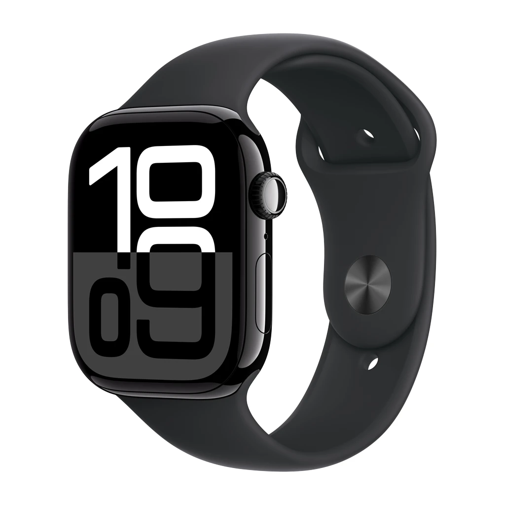 Apple Watch S10 GPS 46mm Jet Black Alu Case with Black Sport Band - M/L - image 1