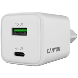 CANYON charger CU45AC GaN 45W 1xPD 1xQC EU White - thumbnail 5