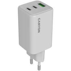 CANYON charger CU65ACC GaN 65W 2xPD 1xQC EU White - thumbnail 1