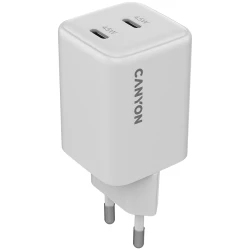 CANYON charger CU45AC GaN 45W 2xPD EU White - thumbnail 1