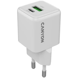 CANYON charger CU20AC GaN 20W 1xPD 1xQC EU White - thumbnail 1