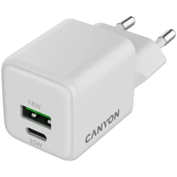CANYON charger CU20AC GaN 20W 1xPD 1xQC EU White - thumbnail 2