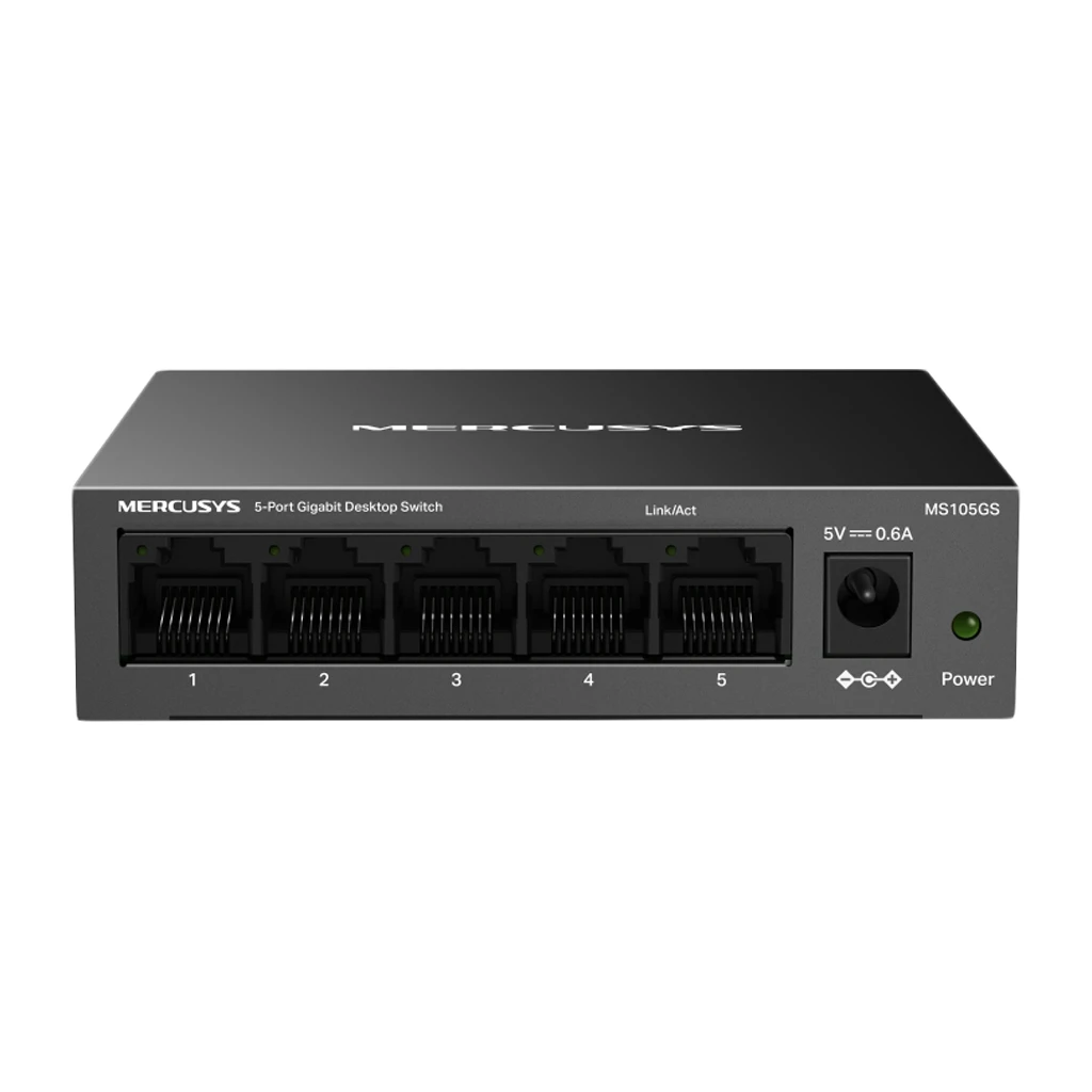Mercusys 5-Port Gigabit Desktop Switch MS105GS Energetski Efikasan, Plug and Play, Montaža na Zid - image 1