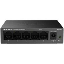 Mercusys 5-Port Gigabit Desktop Switch MS105GS Energetski Efikasan, Plug and Play, Montaža na Zid - thumbnail 1