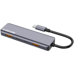 CANYON hub DS-18 5in1 USB-C Grey - thumbnail 1