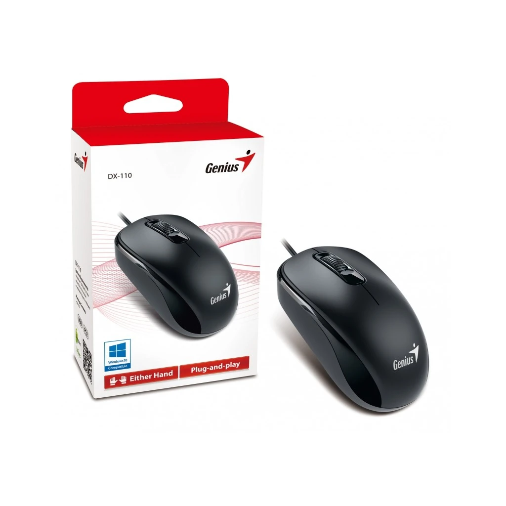 Genius miš DX-110 USB crni 1.000 DPI, USB veza,3 tipke, 1.5 m kabal - image 1