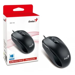 Genius miš DX-110 USB crni 1.000 DPI, USB veza,3 tipke, 1.5 m kabal - thumbnail 1